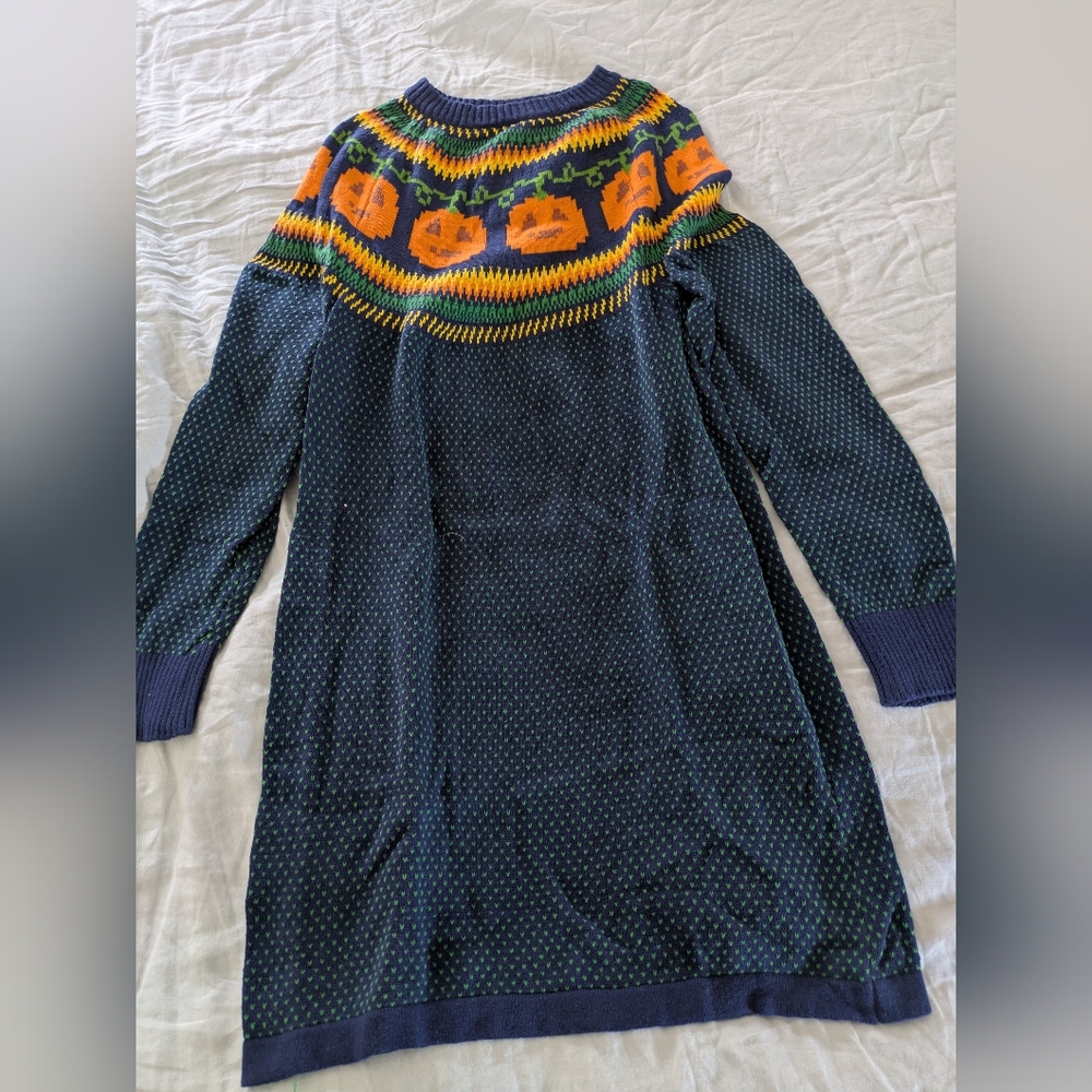Modcloth 100% Cotton Fair Isle Pumpkin Sweater Dress XL